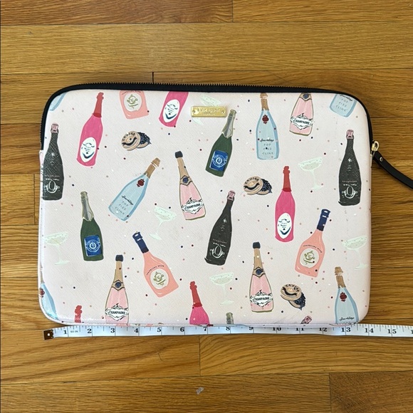 Kate Spade Champagne Bottle Print Laptop Sleeve - Picture 5 of 6